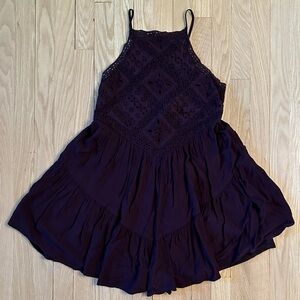 American Eagle Outfitters Purple Crochet Lace Dress, Size M